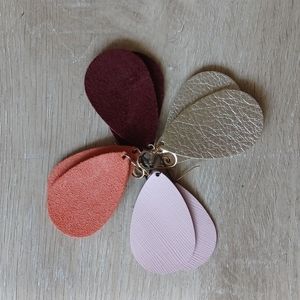 Nickel & Suede Leather Earrings (4 pair)